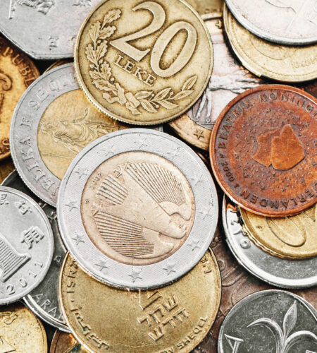 Different currency coins