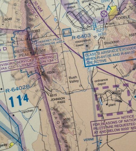 Details of Faa sectional map showing national security