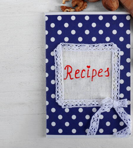 Recipe book on a table